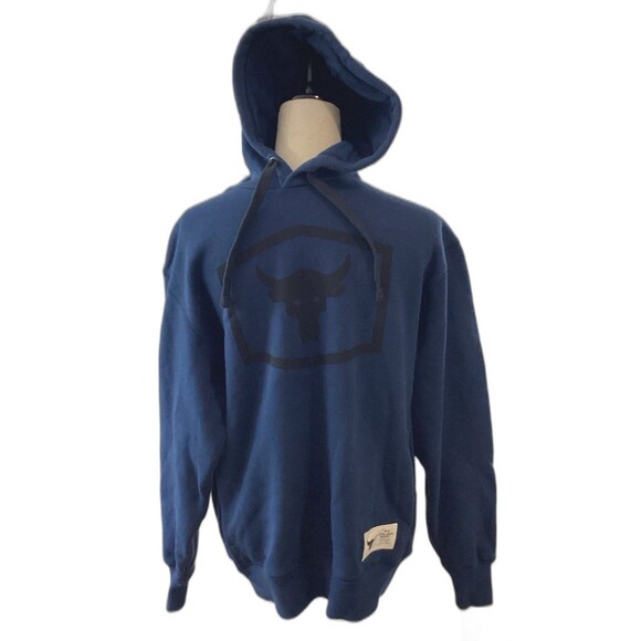 Under Armour Sweatshirt Men’s Size M Color Blue Project Rock Pullover Hoodie - Picture 1 of 9